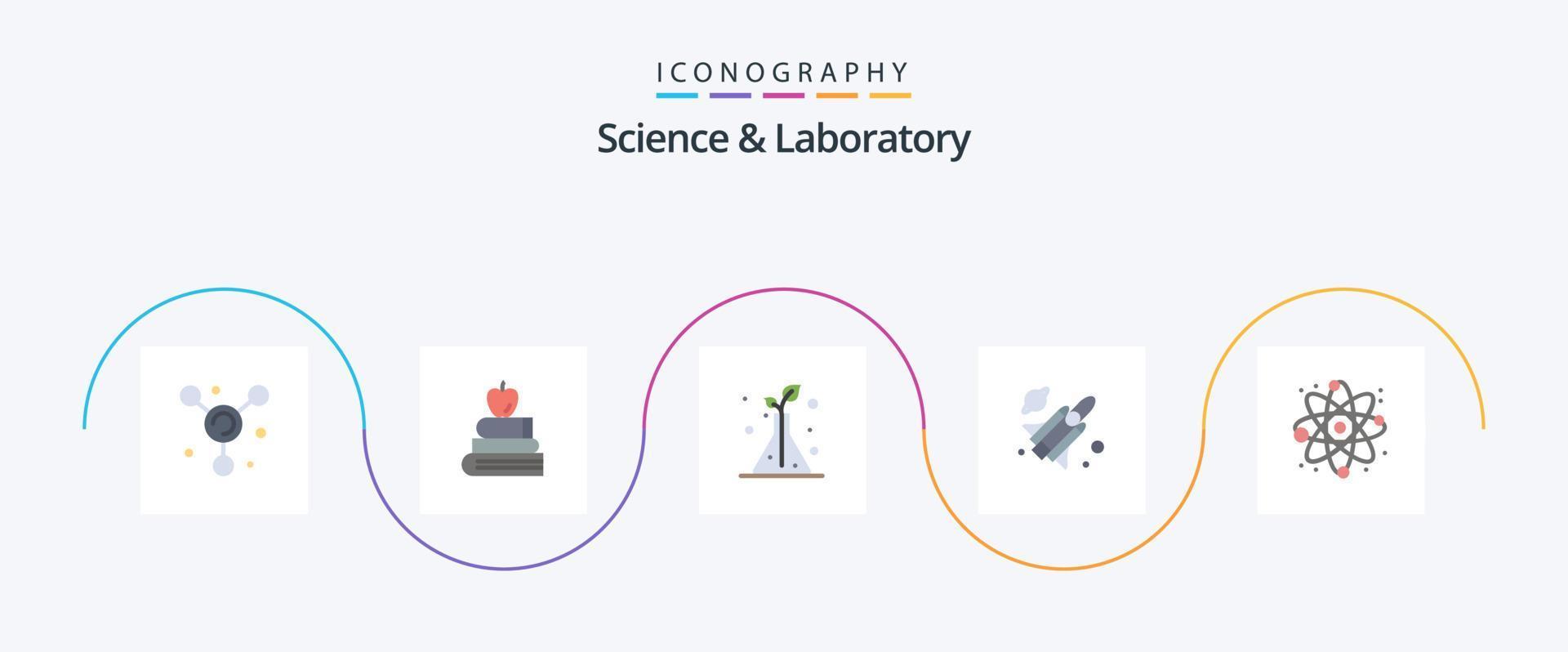 Science Flat 5 Icon Pack Including . science. flask. react. science vector