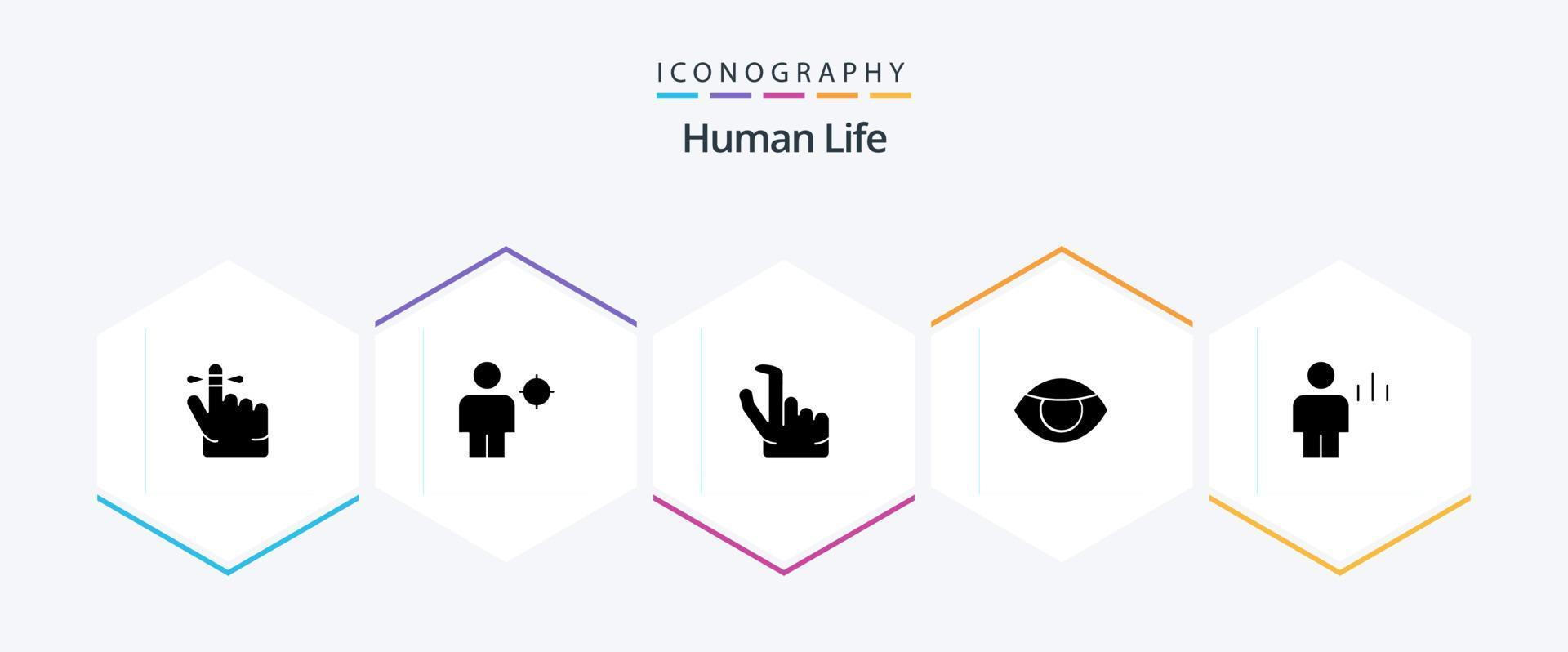 Human 25 Glyph icon pack including body. analytics. out. vision. face vector
