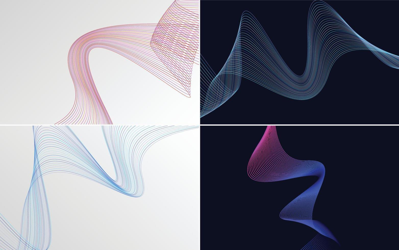 Collection of geometric minimal lines pattern set vector