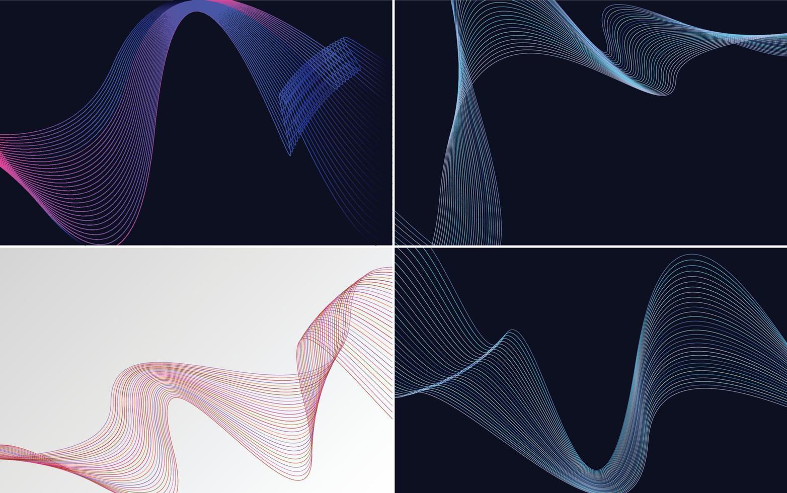 Set of 4 vector line backgrounds for a professional and polished finish