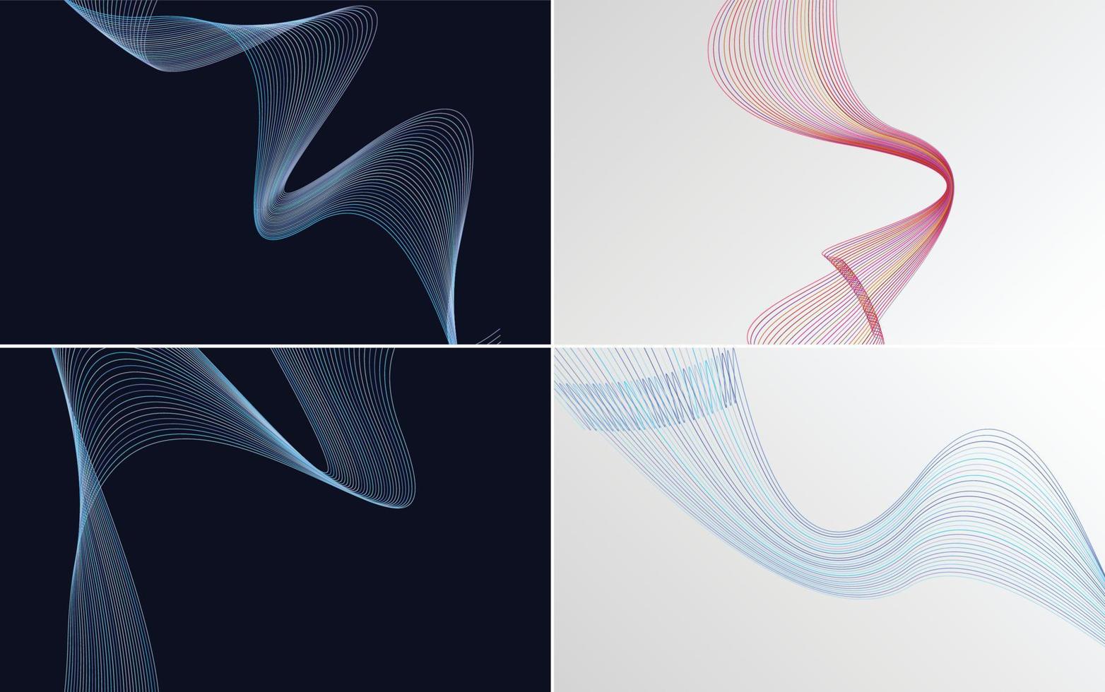 Collection of geometric minimal lines pattern set vector