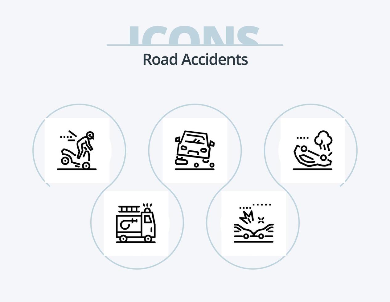 Road Accidents Line Icon Pack 5 Icon Design. car. firefighter. and. clipart. road vector
