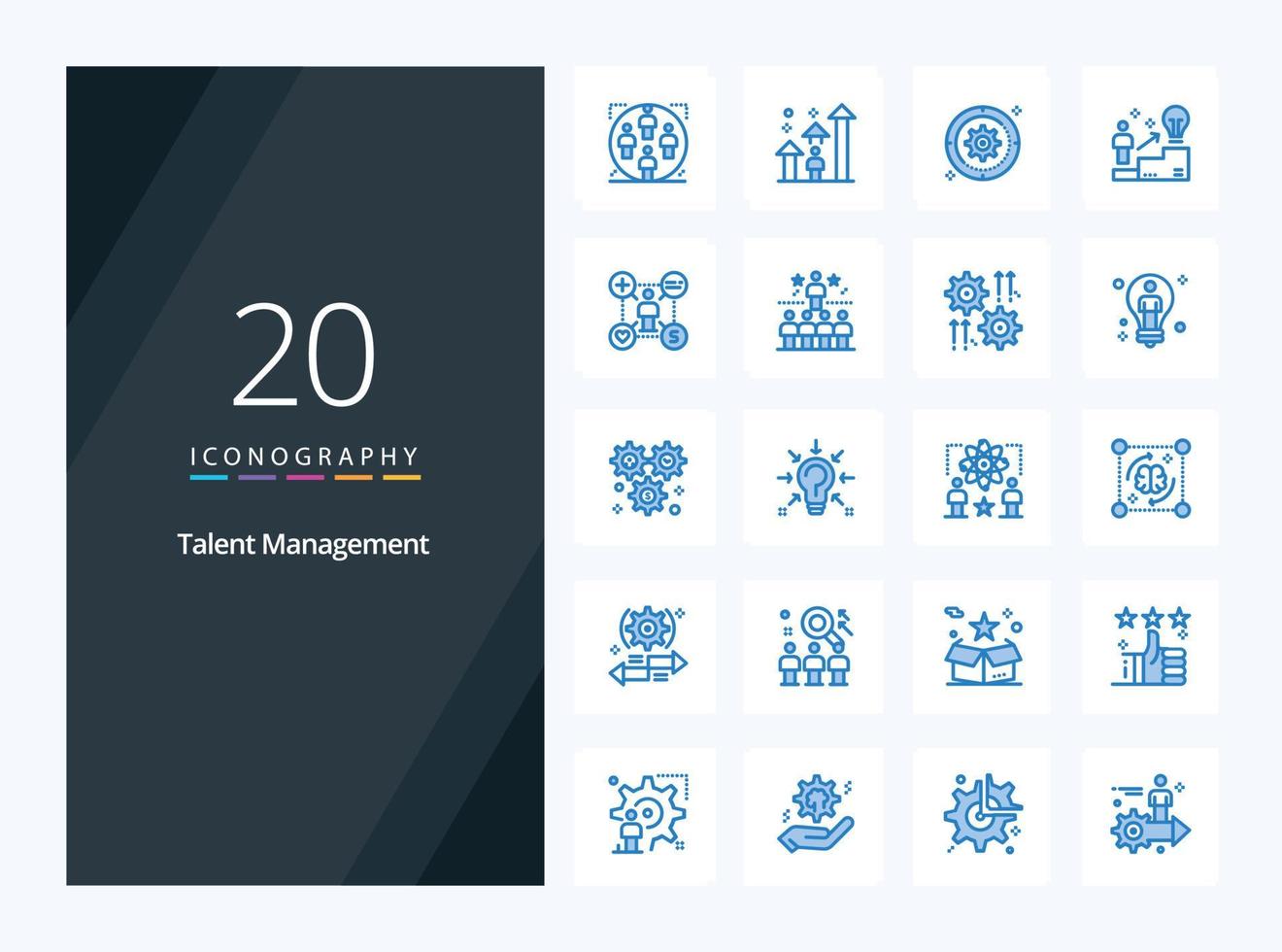 20 Talent Management Blue Color icon for presentation vector