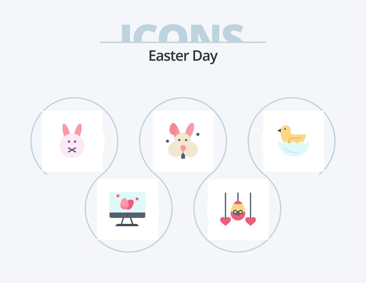 Easter Flat Icon Pack 5 Icon Design. . bynny. . egg vector