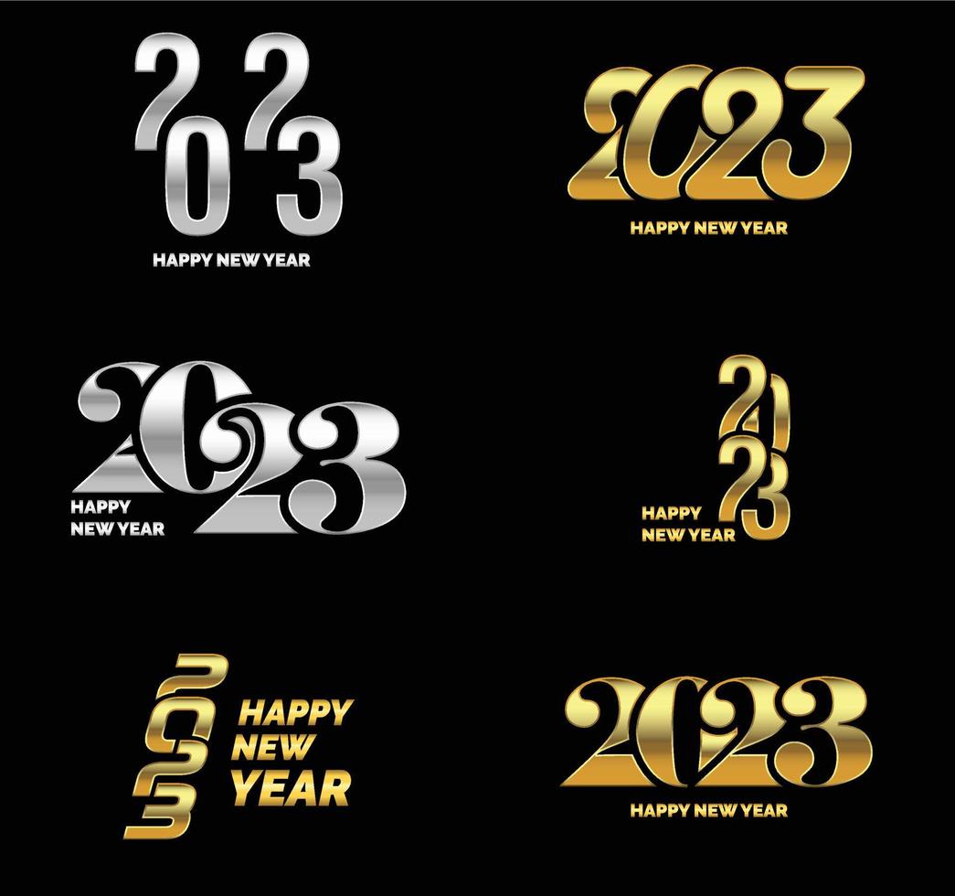 Big Set of 2023 Happy New Year logo text design 2023 number design template vector