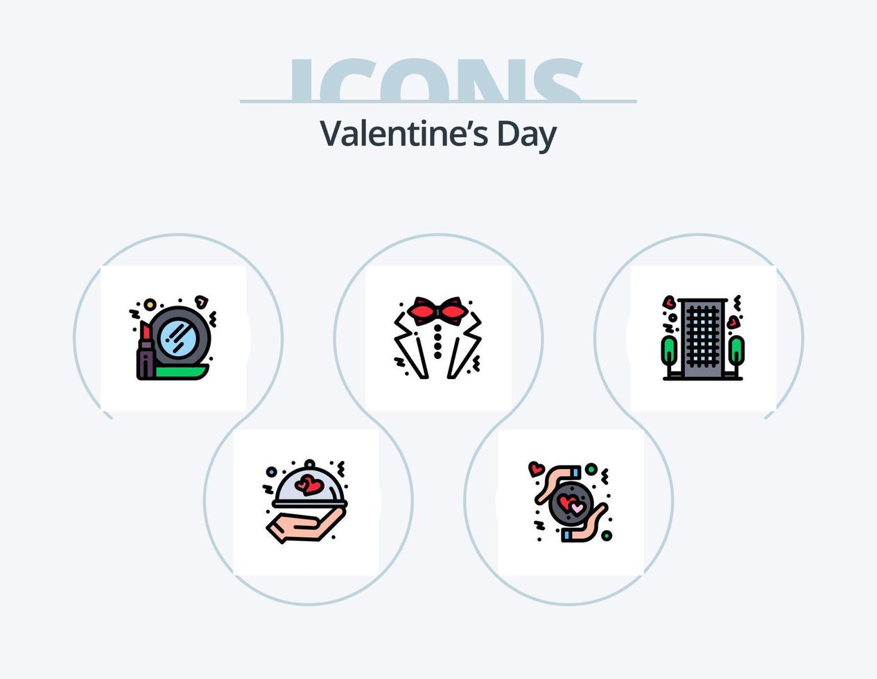 Valentines Day Line Filled Icon Pack 5 Icon Design. nature. wedding. couch. ring. heart vector