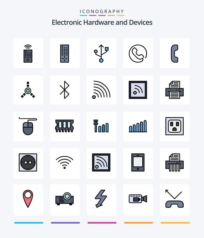 Creative Devices 25 Line FIlled icon pack  Such As print. rss. connection. news. signal vector