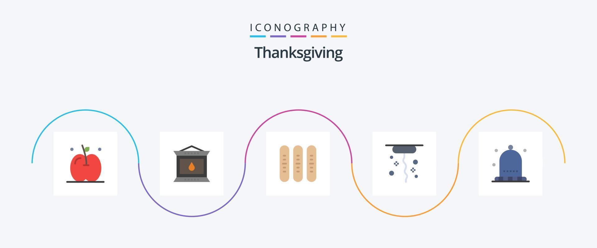 Thanks Giving Flat 5 Icon Pack Including thanksgiving. autumn. event. giving. corkscrew vector