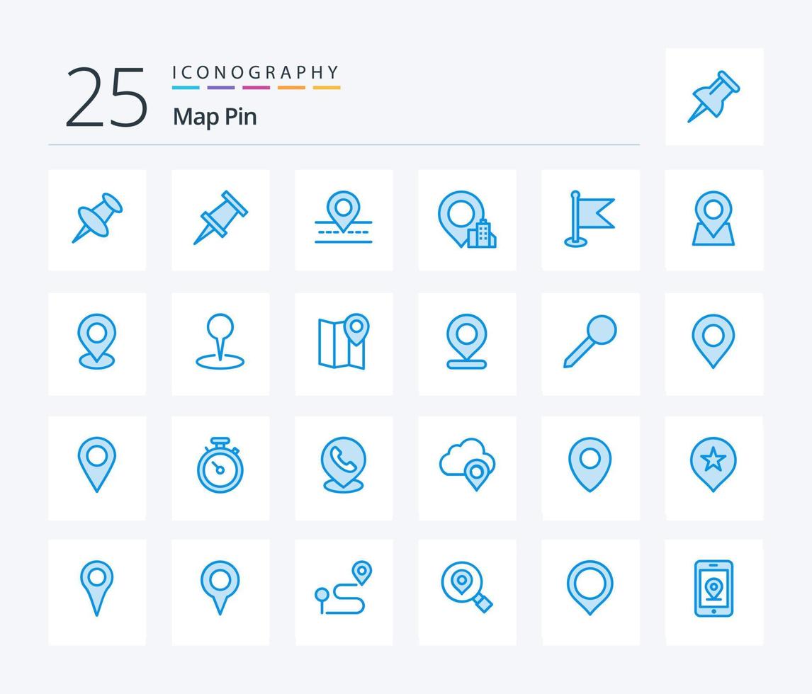 Map Pin 25 Blue Color icon pack including map. world. map. map. flag vector