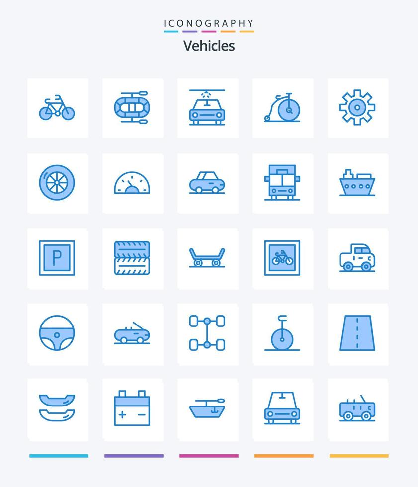 Creative Vehicles 25 Blue icon pack  Such As bike. vehicles. old. tire. vehicles vector