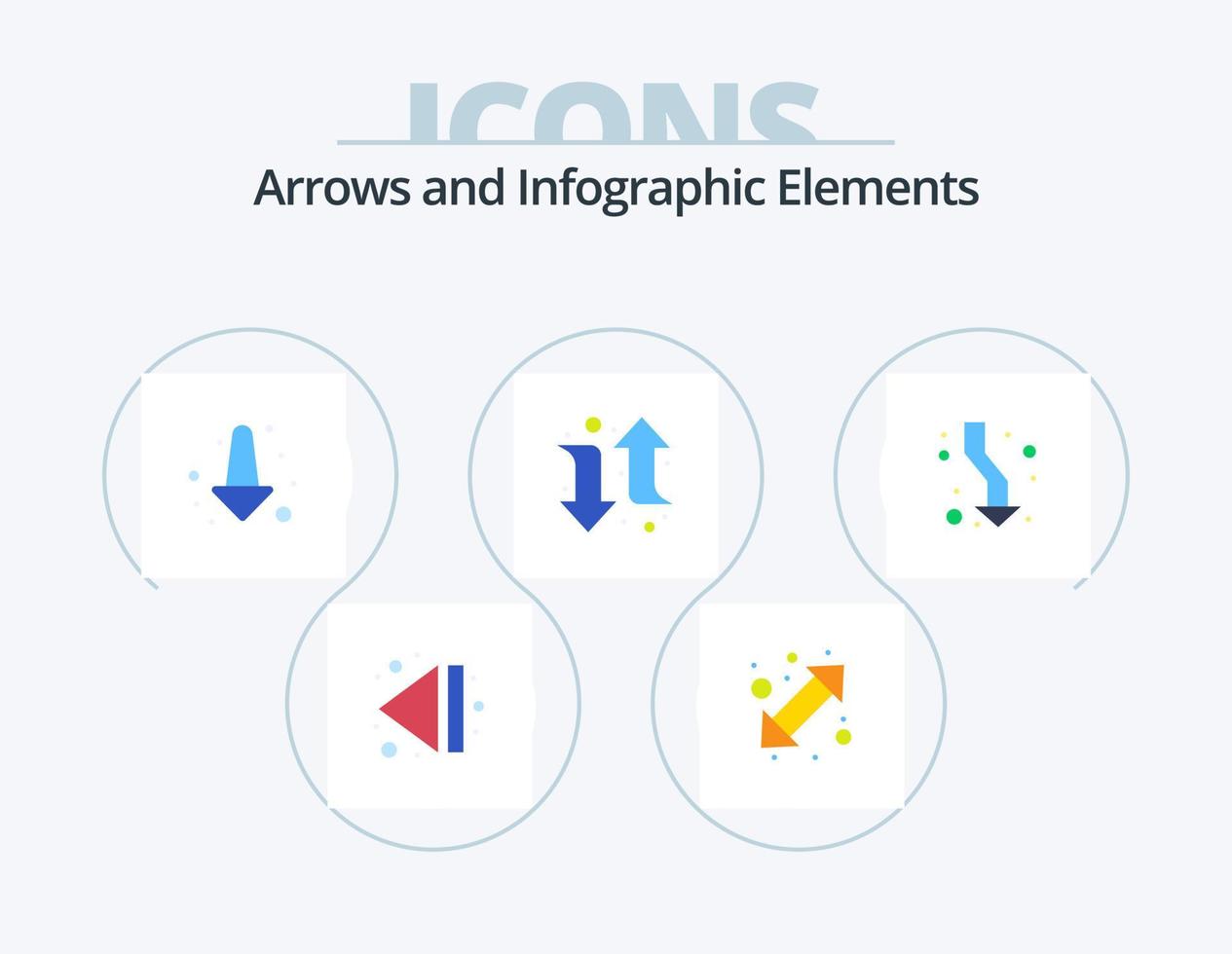 Arrow Flat Icon Pack 5 Icon Design. down. up. down. arrows. right vector