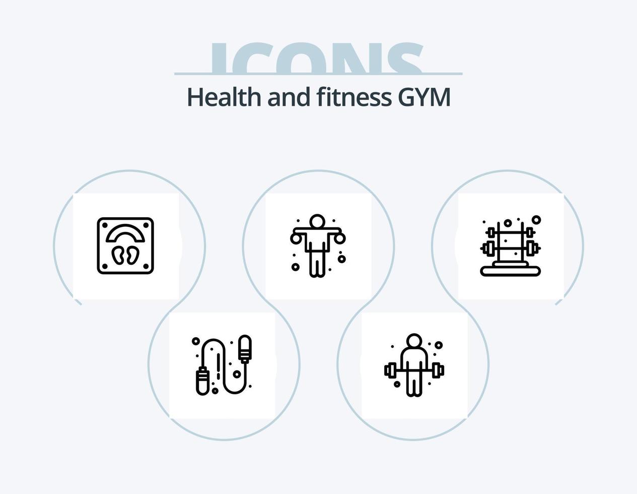 Gym Line Icon Pack 5 Icon Design. bottle. gym. gym. gym. exercise vector