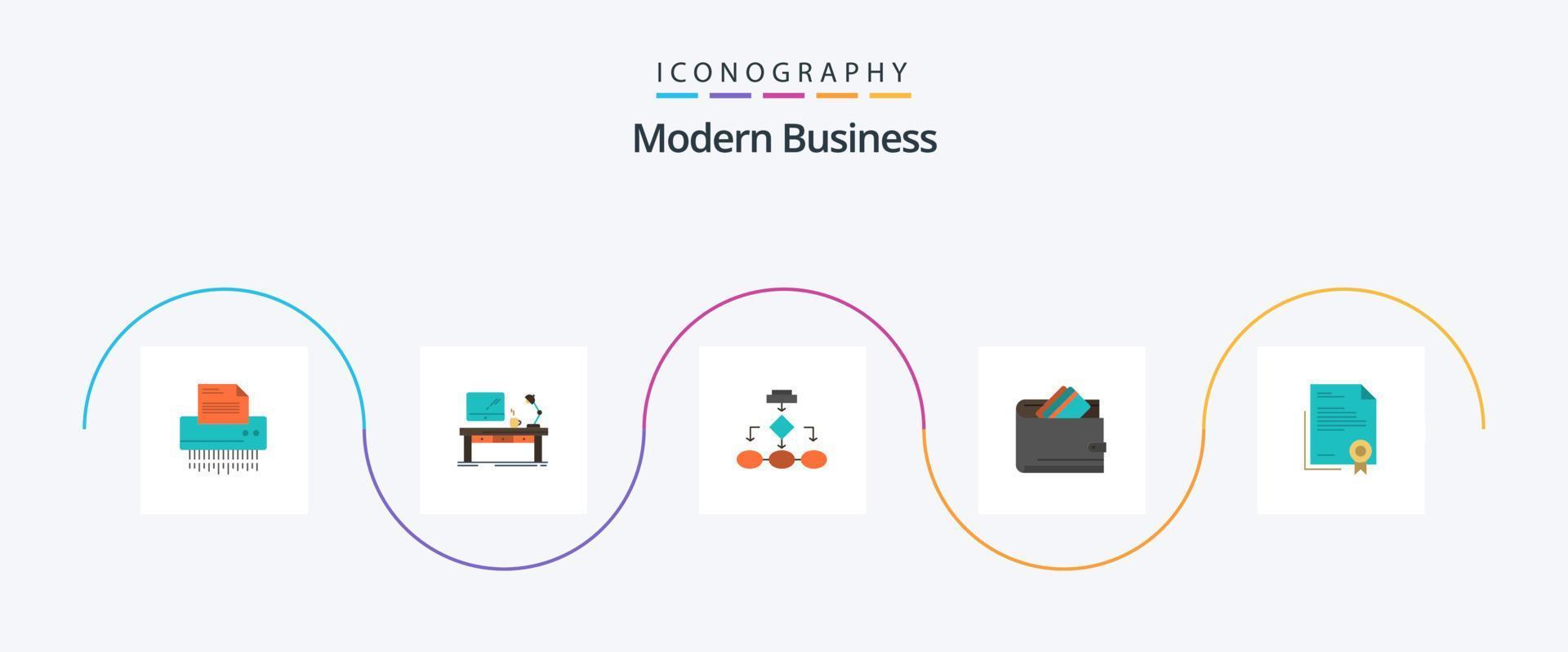 paquete de iconos de 5 planos de negocios modernos que incluye arquitectura de datos. algoritmo. negocio. diagrama de flujo oficina vector