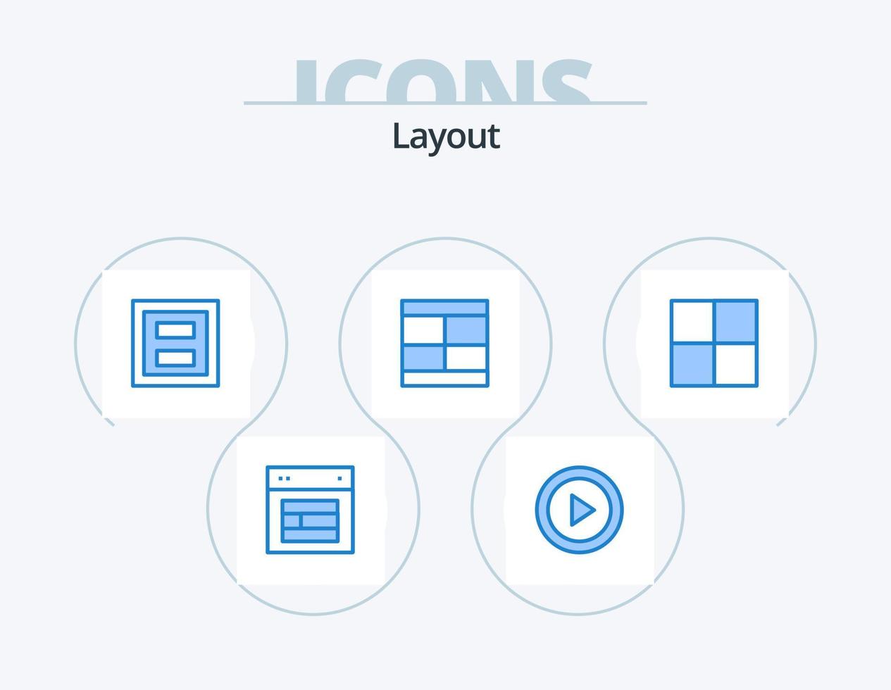 Layout Blue Icon Pack 5 Icon Design. draw. create. ui. two. layout vector