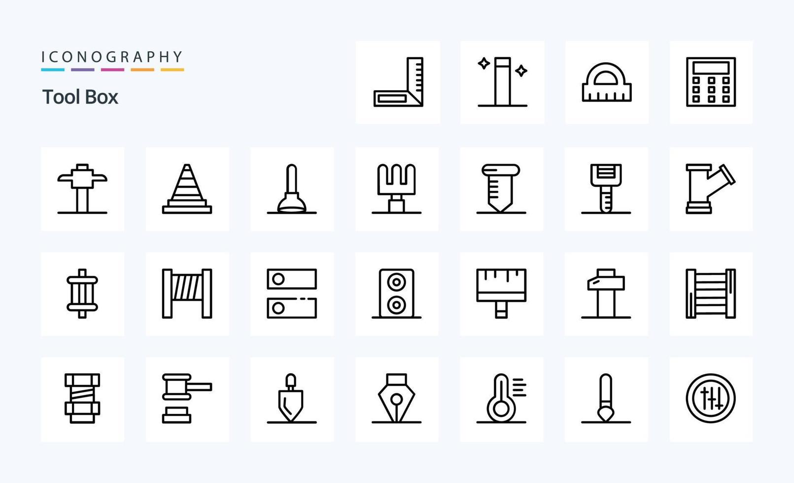 25 Tools Line icon pack vector