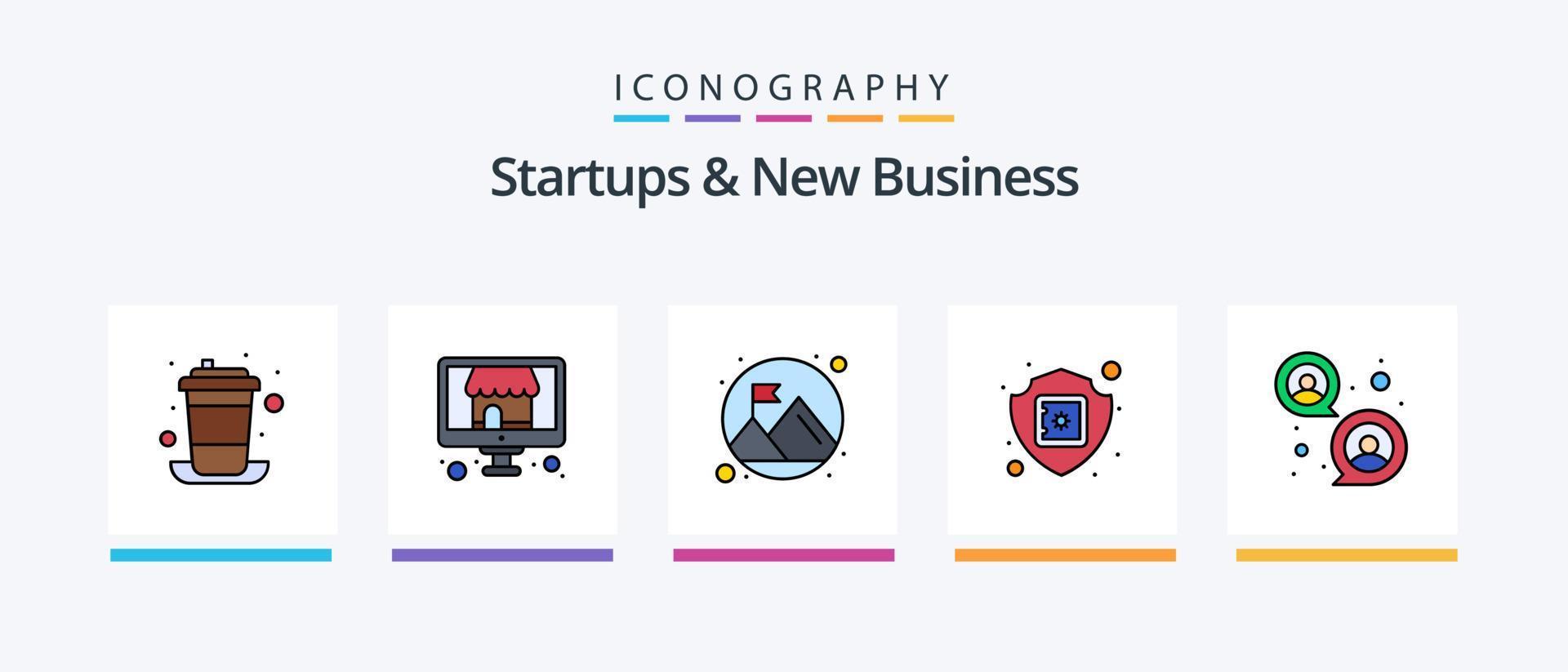 Startups And New Business Line Filled 5 Icon Pack Including hand. suiting. documents. shirt. business. Creative Icons Design vector