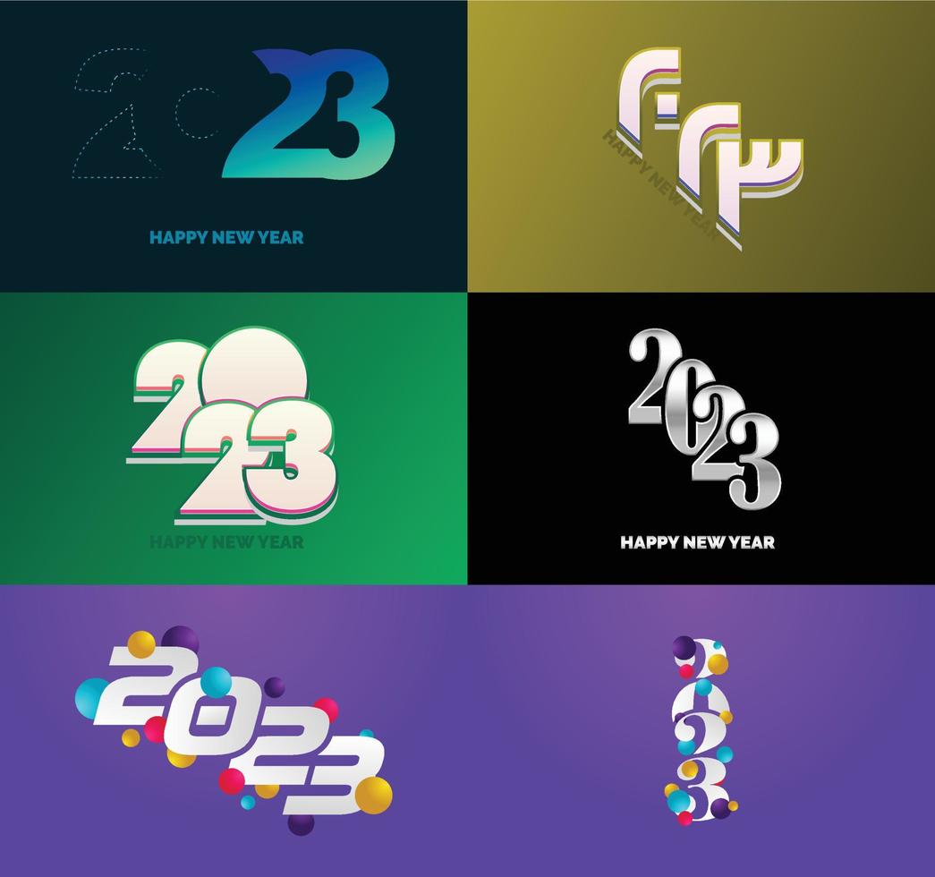 Big Set of 2023 Happy New Year logo text design 2023 number design template vector