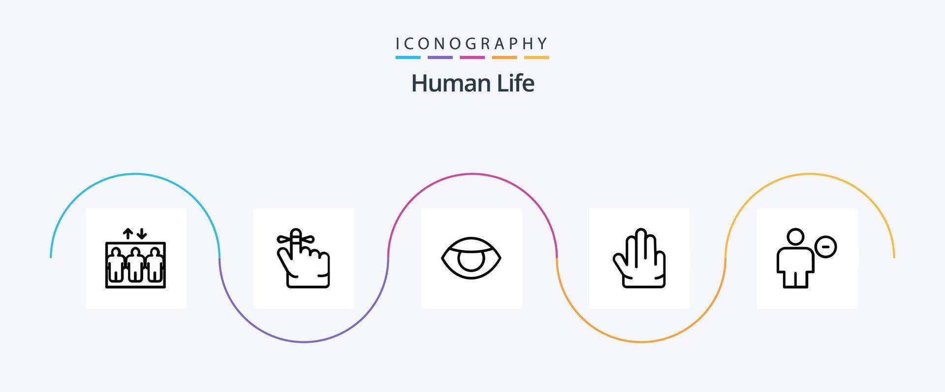 Human Line 5 Icon Pack Including minus. delete. human. body. hand vector