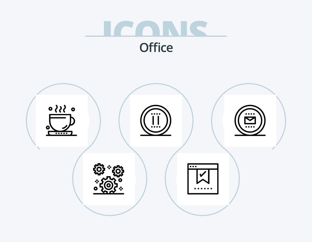 paquete de iconos de línea de oficina 5 diseño de iconos. té. beber. bueno. café. oficina vector