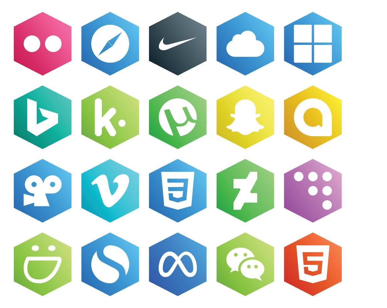 20 Social Media Icon Pack Including smugmug deviantart utorrent css vimeo vector