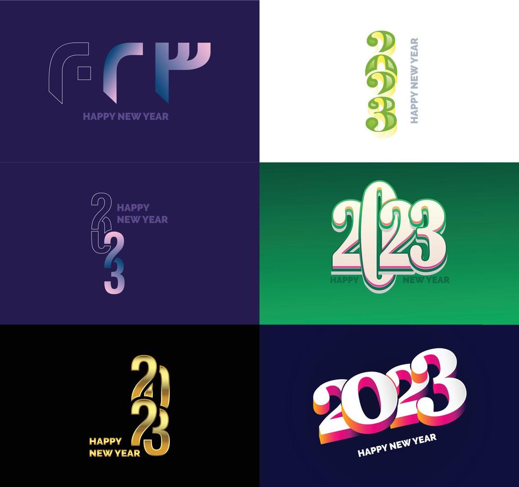 Big Set of 2023 Happy New Year logo text design 2023 number design template vector