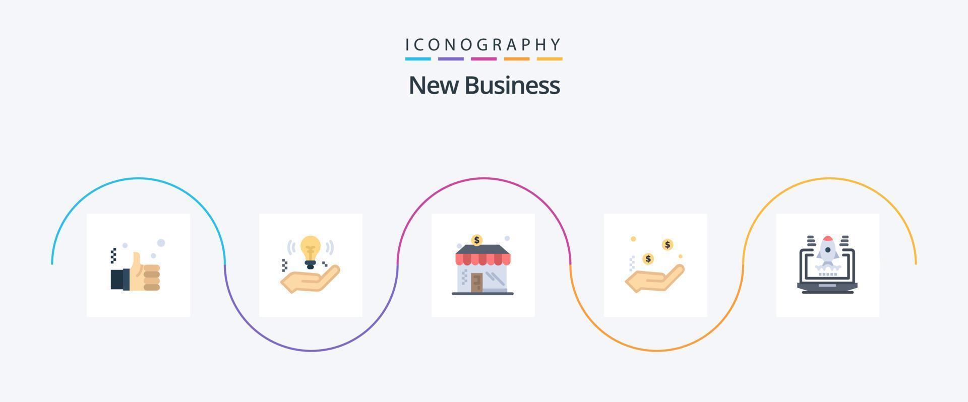 nuevo paquete de iconos de 5 planos de negocios que incluye negocios. dólar. bulbo. divisa. dinero vector