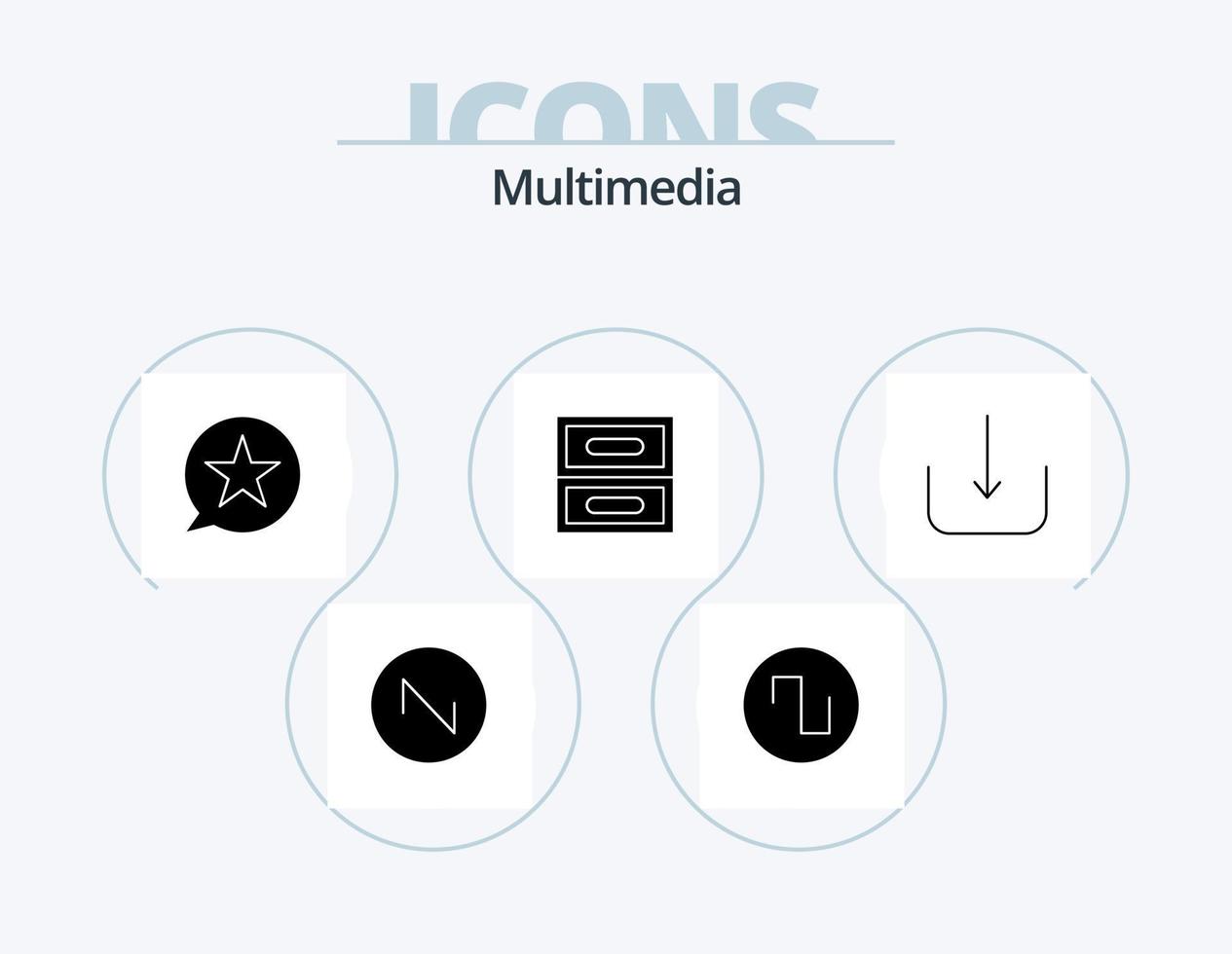 paquete de iconos de glifos multimedia 5 diseño de iconos. . multimedia. mensaje. descargar. gabinete vector