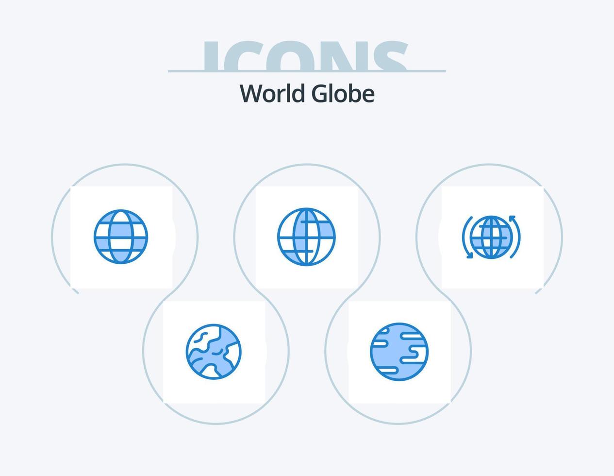 Globe Blue Icon Pack 5 Icon Design. . arrow. web. internet. global vector
