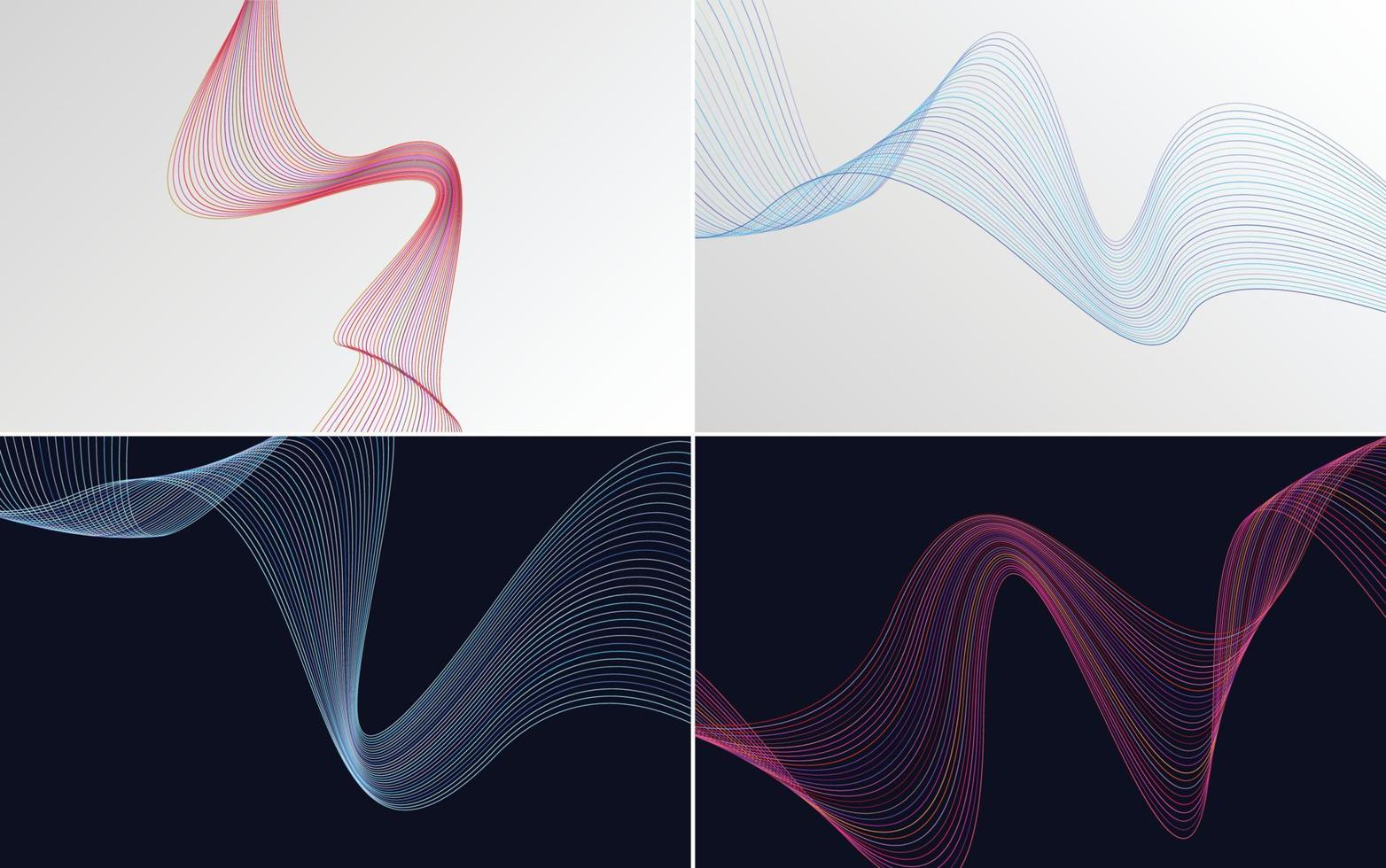 Wave curve abstract vector background pack for a clean and stylish design