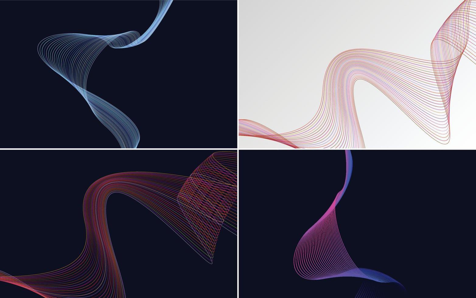 Add a professional touch with this set of 4 vector line backgrounds