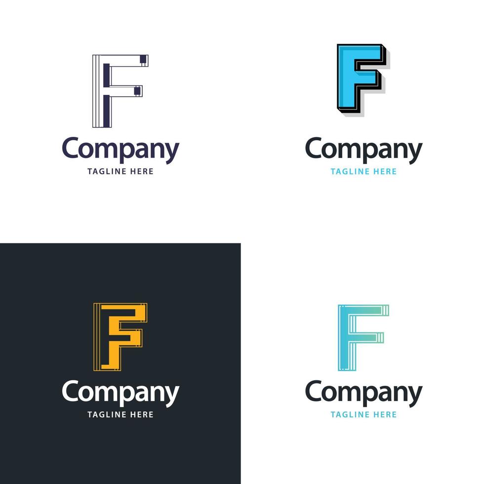 letra f diseño de paquete de logotipos grandes diseño de logotipos modernos y creativos para su negocio vector