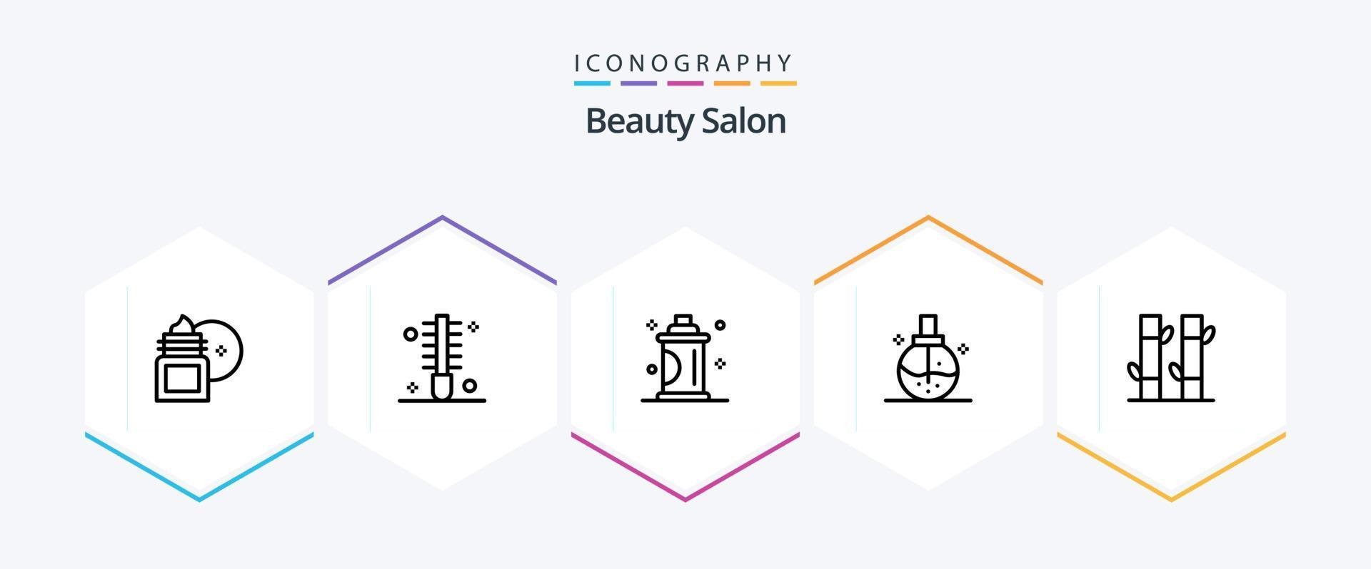 paquete de iconos de 25 líneas de salón de belleza que incluye moda. belleza. cabello. rociar. cabello vector