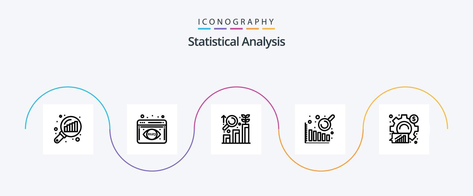 Statistical Analysis Line 5 Icon Pack Including statistical. business. analysis. analytics. data analysis vector