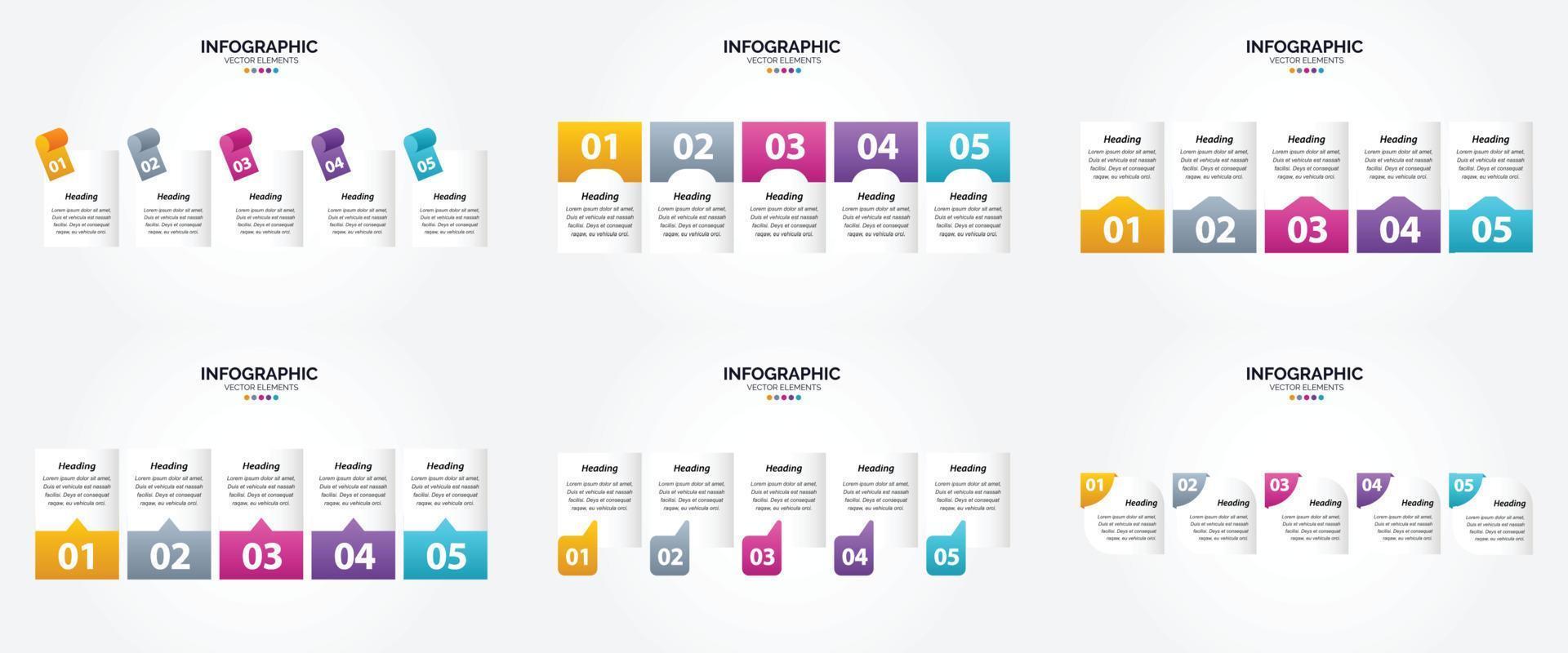 este conjunto de ilustraciones vectoriales es perfecto para crear infografías para publicidad. folletos volantes y revistas. vector