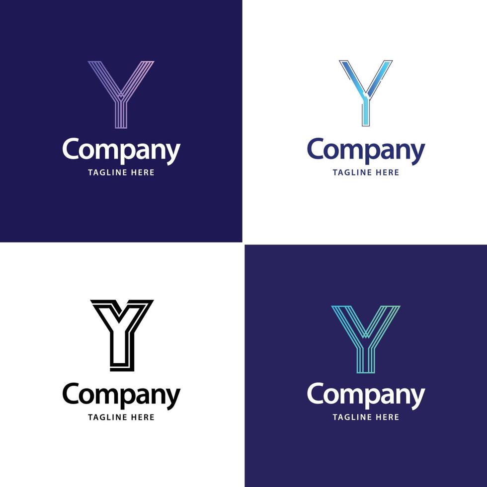 letra y diseño de paquete de logotipos grandes diseño de logotipos modernos y creativos para su negocio vector