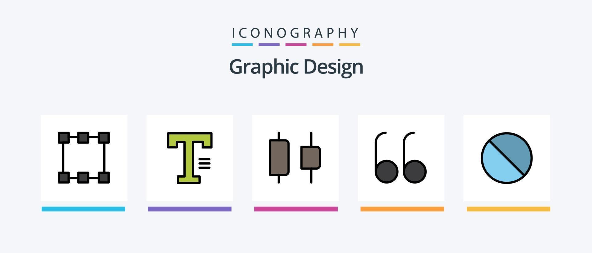 Design Line Filled 5 Icon Pack Including . word. tool. write. type. Creative Icons Design vector