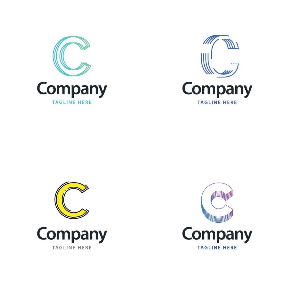 Letter C Big Logo Pack Design Creative Modern logos design for your business vector