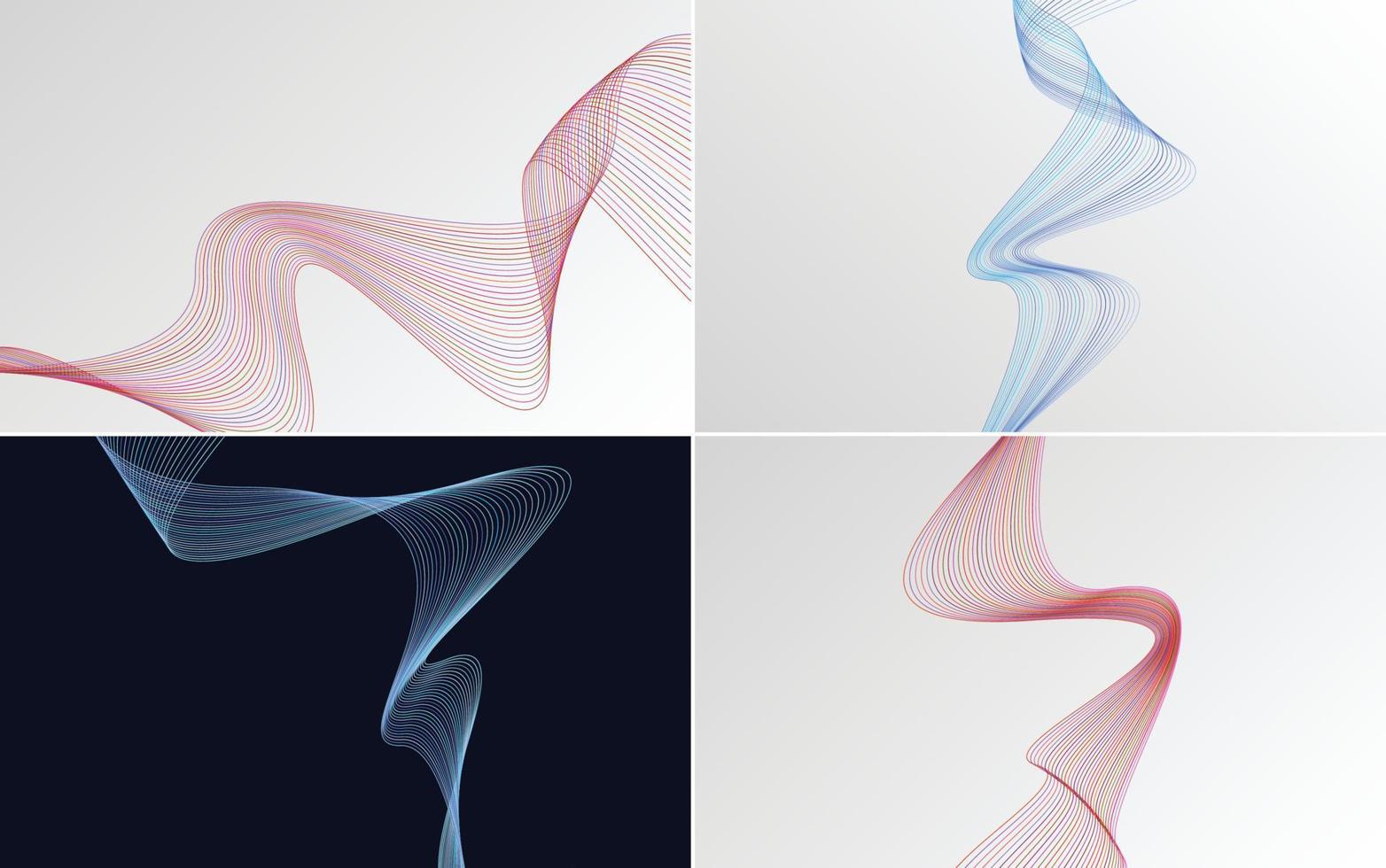 Elevate your project with this pack of 4 vector wave backgrounds