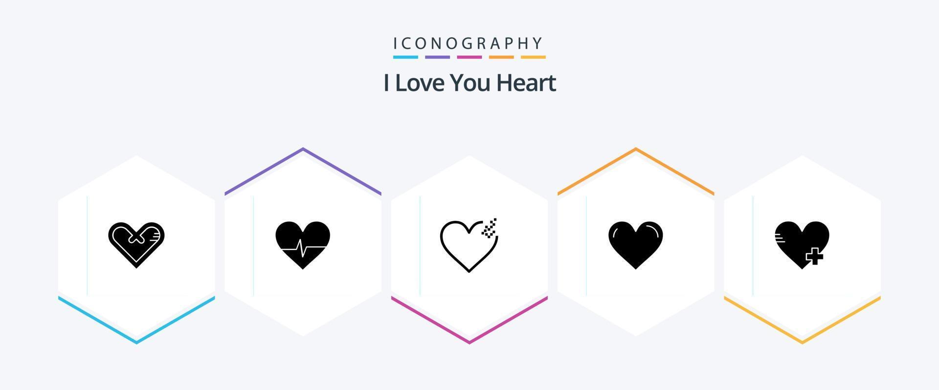 Heart 25 Glyph icon pack including favorite. report. heart. favorite. love vector