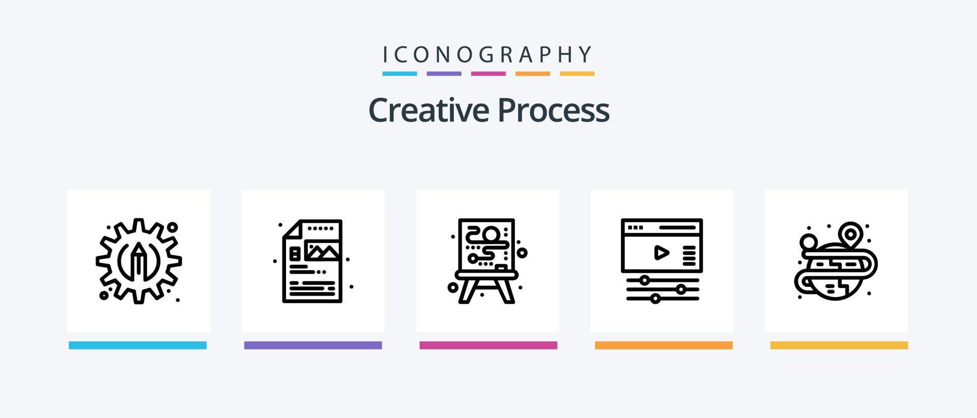 Creative Process Line 5 Icon Pack Including process. graphic. creative. design. process. Creative Icons Design vector