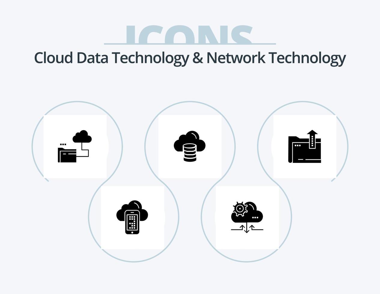 Cloud Data Technology And Network Technology Glyph Icon Pack 5 Icon Design. dacoment. dollar. cloud. money . cloud vector