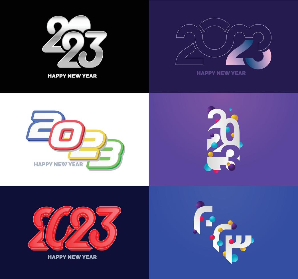 Big Set of 2023 Happy New Year logo text design 2023 number design template vector