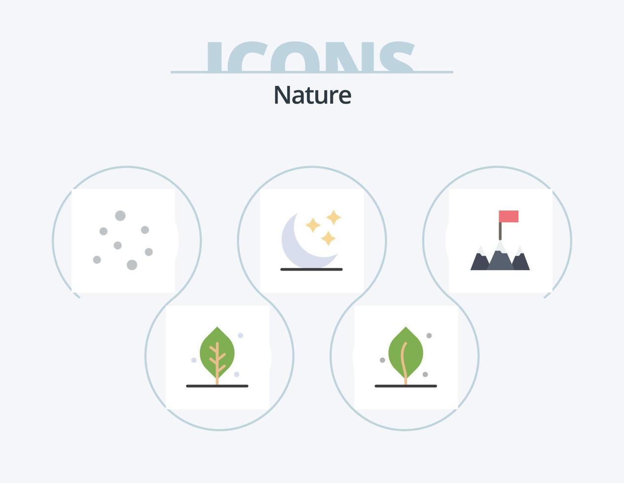 Nature Flat Icon Pack 5 Icon Design. . mountains. bubbles. flag. stars