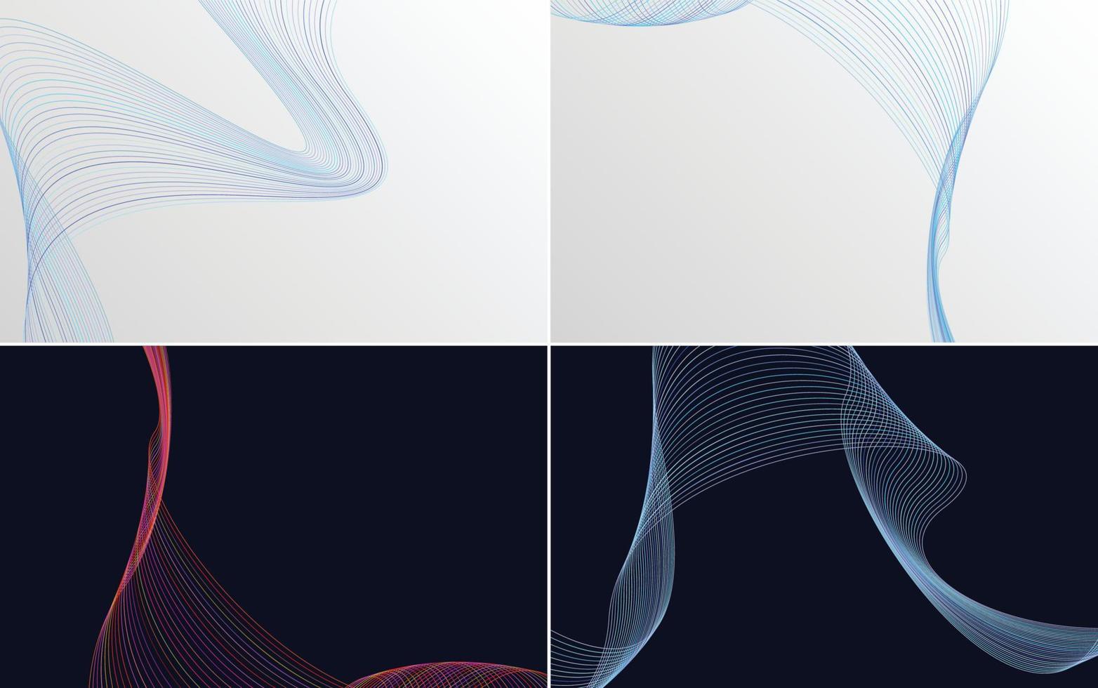 Add a modern touch to your presentation with this wave curve abstract vector background pack