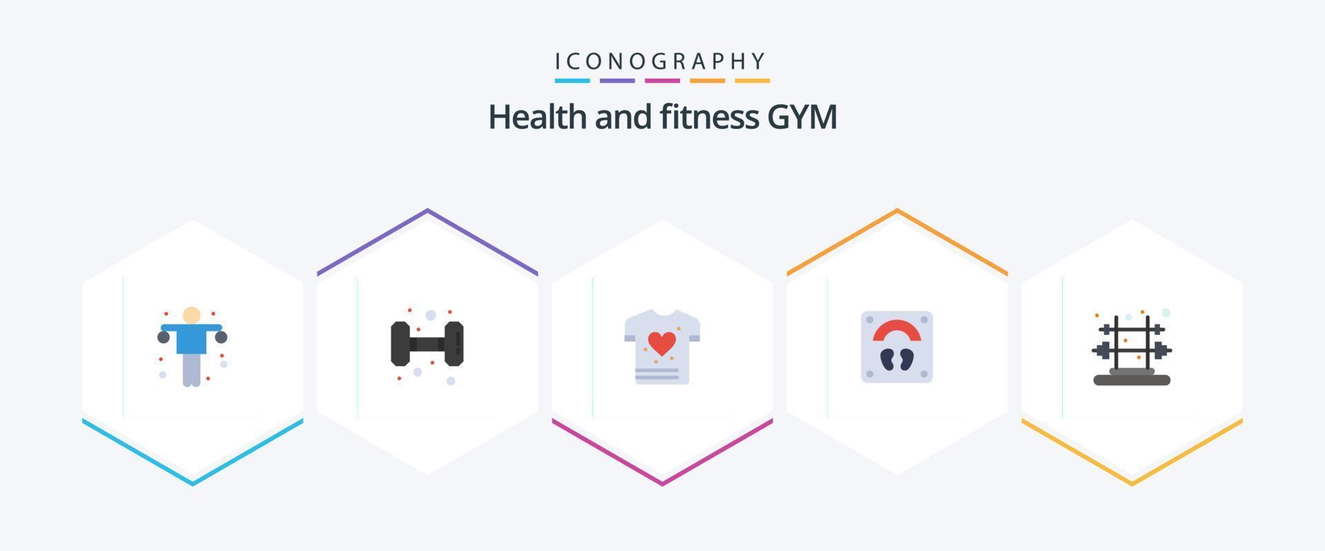 Gym 25 Flat icon pack including training. fitness. gym. wellness. scale vector