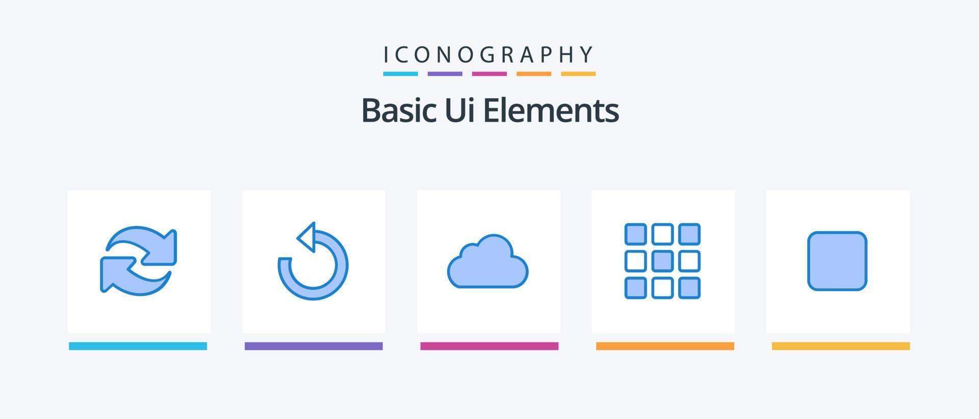 Basic Ui Elements Blue 5 Icon Pack Including . web. unchecked. box. Creative Icons Design vector