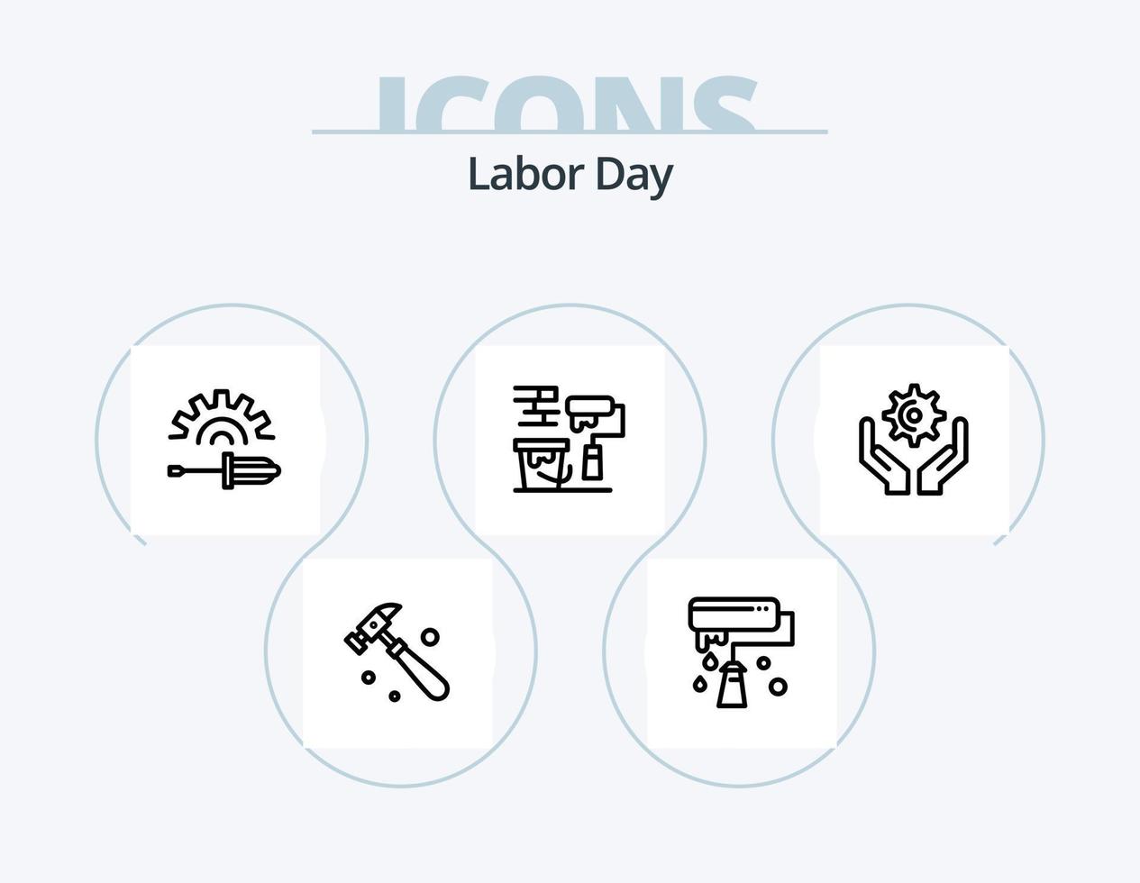 Labor Day Line Icon Pack 5 Icon Design. jacket. bricks. hardware. brick. hold vector