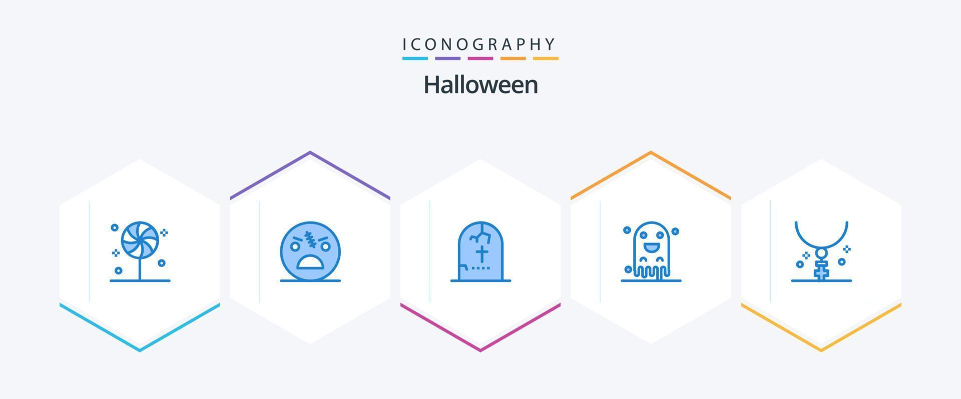 Halloween 25 Blue icon pack including scary. halloween. zombie. ghost. horror vector