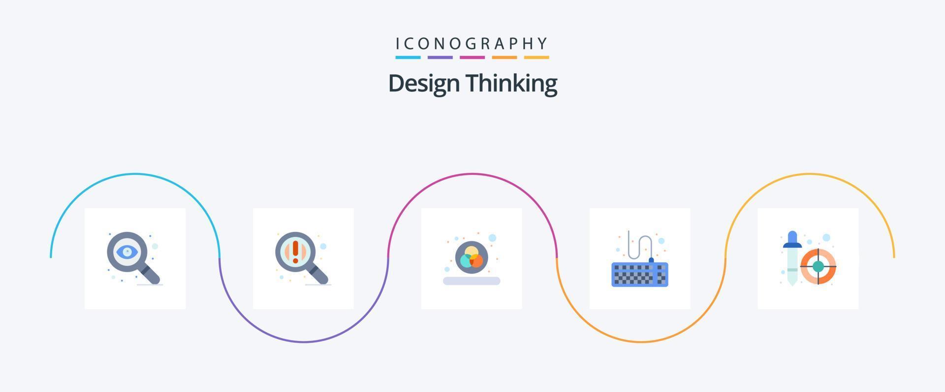 Design Thinking Flat 5 Icon Pack Including . picker. rgb. dropper. tools vector