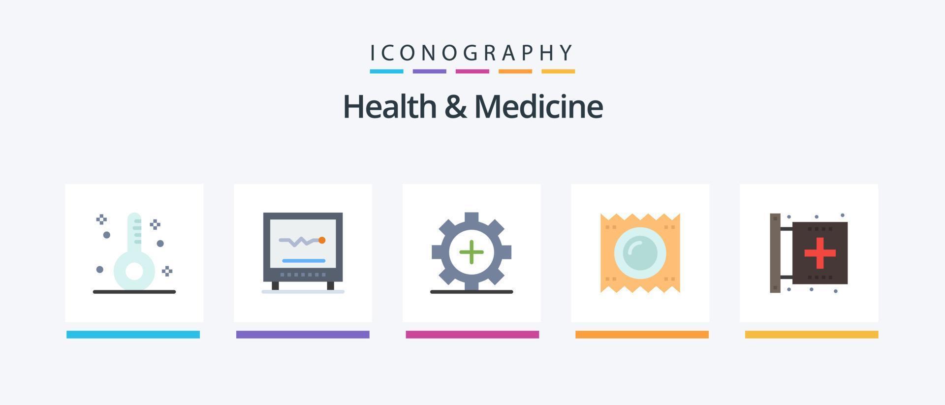 Health and Medicine Flat 5 Icon Pack Including medical. condom. heartbeat. medical. health. Creative Icons Design vector